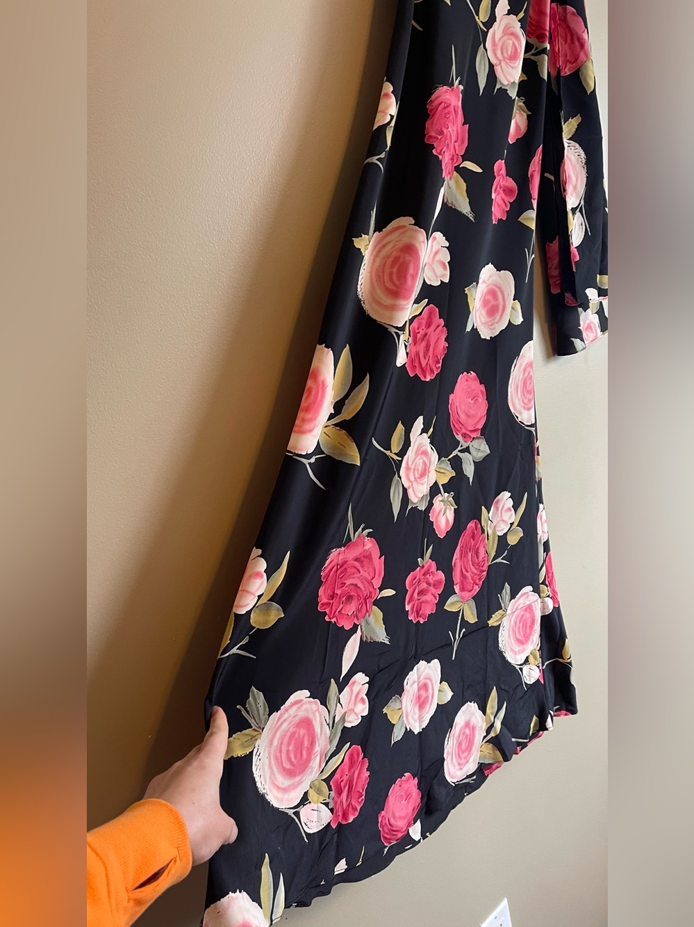 Vintage Y2K Le Chateau Rose Floral Maxi Slip Dress With Matching Scarf - Picture 3 of 10